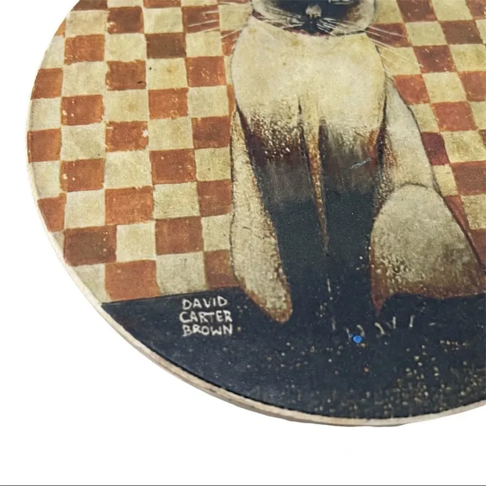 𝅺david Carter Brown Cats Set of 3 Drink Coaster